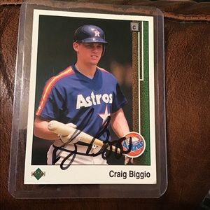 Craig Biggio Upper Deck Rookie Autographed Card